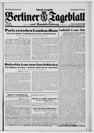 Berliner Tageblatt und Handels-Zeitung vom 14.12.1938