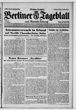 Berliner Tageblatt und Handels-Zeitung on Jan 20, 1939