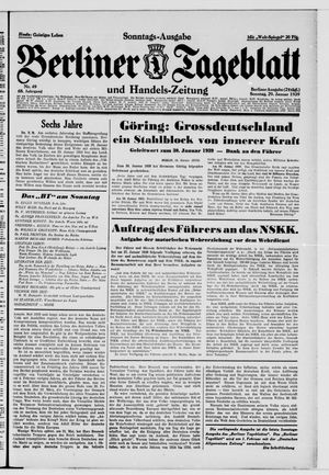 Berliner Tageblatt und Handels-Zeitung vom 29.01.1939