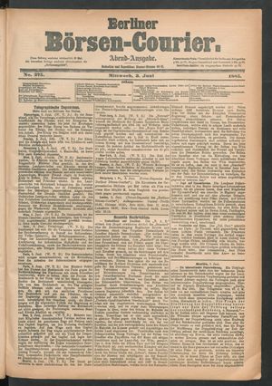 Berliner Börsen-Courier vom 03.06.1885