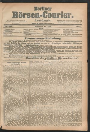 Berliner Börsen-Courier vom 17.06.1885