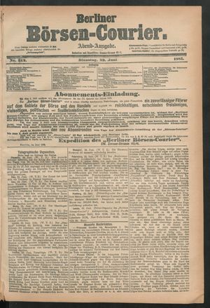 Berliner Börsen-Courier vom 23.06.1885