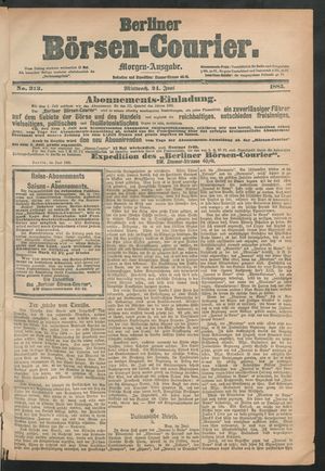 Berliner Börsen-Courier vom 24.06.1885