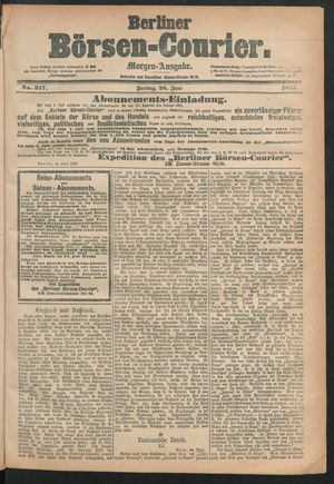 Berliner Börsen-Courier vom 26.06.1885