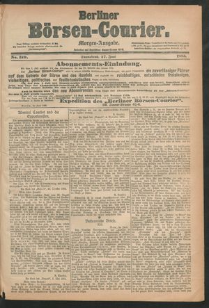 Berliner Börsen-Courier vom 27.06.1885