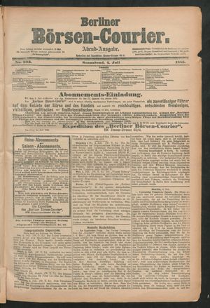 Berliner Börsen-Courier vom 04.07.1885