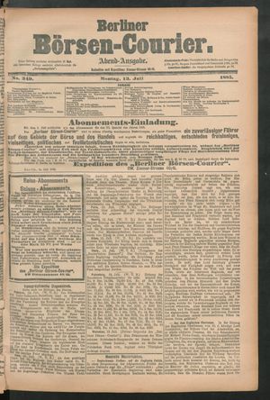 Berliner Börsen-Courier vom 13.07.1885