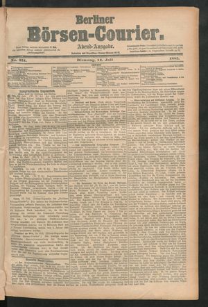 Berliner Börsen-Courier vom 14.07.1885