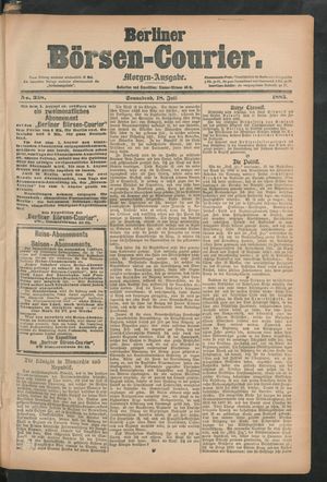 Berliner Börsen-Courier vom 18.07.1885
