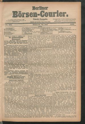 Berliner Börsen-Courier vom 22.07.1885