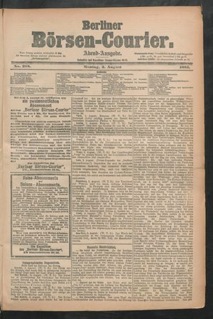 Berliner Börsen-Courier vom 03.08.1885