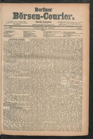 Berliner Börsen-Courier on Aug 6, 1885