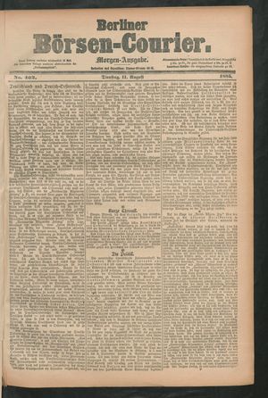 Berliner Börsen-Courier vom 11.08.1885