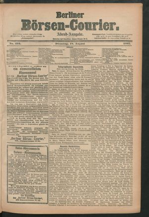 Berliner Börsen-Courier vom 18.08.1885