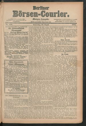 Berliner Börsen-Courier vom 20.08.1885