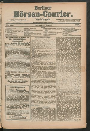 Berliner Börsen-Courier vom 21.08.1885