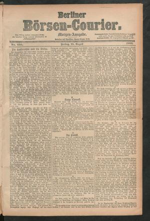 Berliner Börsen-Courier vom 21.08.1885