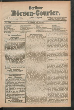 Berliner Börsen-Courier vom 26.08.1885