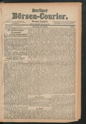 Berliner Börsen-Courier vom 27.08.1885
