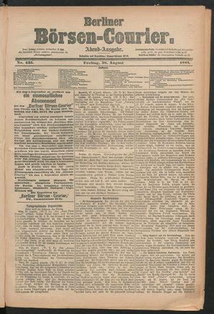 Berliner Börsen-Courier vom 28.08.1885