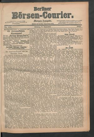 Berliner Börsen-Courier vom 06.09.1885