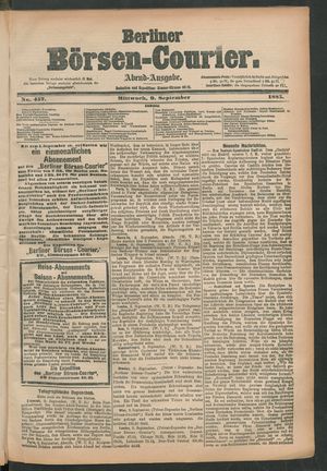Berliner Börsen-Courier vom 09.09.1885