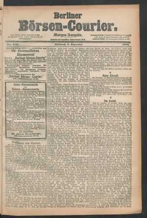 Berliner Börsen-Courier on Sep 9, 1885