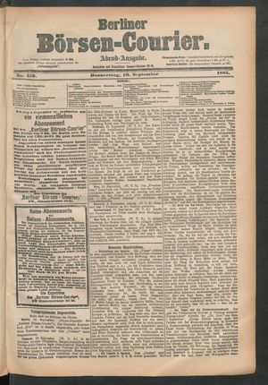 Berliner Börsen-Courier vom 10.09.1885