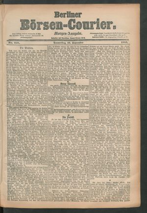 Berliner Börsen-Courier vom 10.09.1885