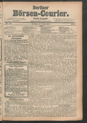 Berliner Börsen-Courier vom 11.09.1885