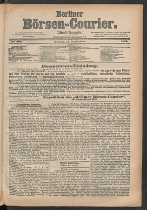Berliner Börsen-Courier on Sep 14, 1885