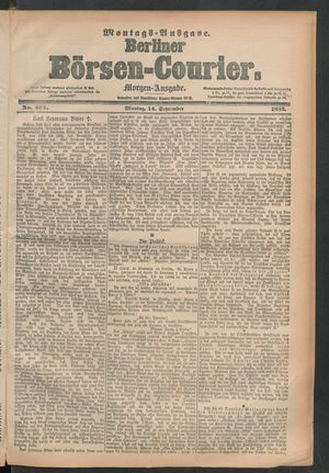 Berliner Börsen-Courier vom 14.09.1885