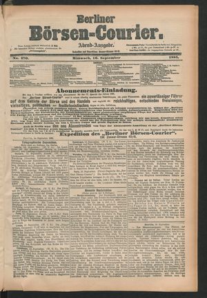 Berliner Börsen-Courier vom 16.09.1885