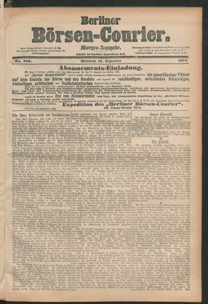 Berliner Börsen-Courier vom 16.09.1885