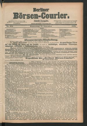 Berliner Börsen-Courier vom 17.09.1885