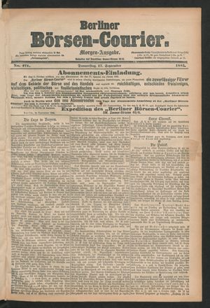 Berliner Börsen-Courier on Sep 17, 1885