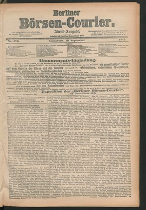 Berliner Börsen-Courier on Sep 19, 1885
