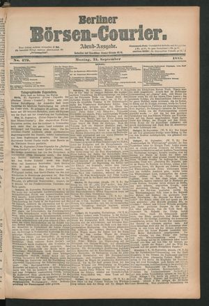 Berliner Börsen-Courier vom 21.09.1885