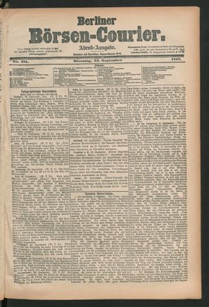Berliner Börsen-Courier vom 22.09.1885