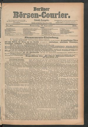 Berliner Börsen-Courier vom 24.09.1885