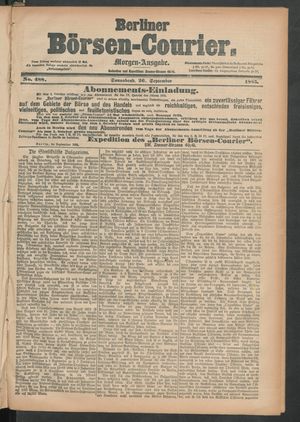 Berliner Börsen-Courier vom 26.09.1885