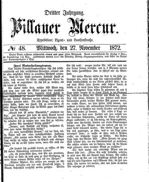Pillauer Merkur vom 27.11.1872