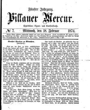 Pillauer Merkur vom 18.02.1874