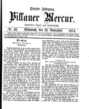 Pillauer Merkur vom 18.11.1874