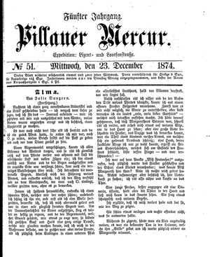 Pillauer Merkur vom 23.12.1874