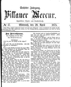 Pillauer Merkur vom 28.04.1875