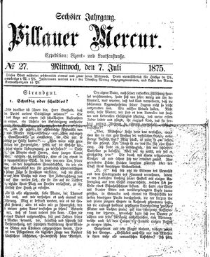 Pillauer Merkur vom 07.07.1875