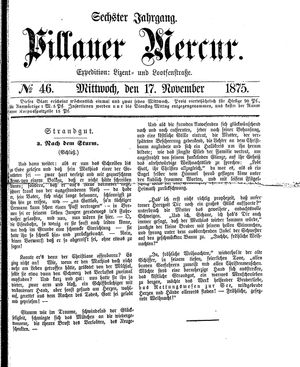 Pillauer Merkur vom 17.11.1875