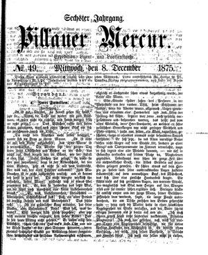 Pillauer Merkur vom 08.12.1875