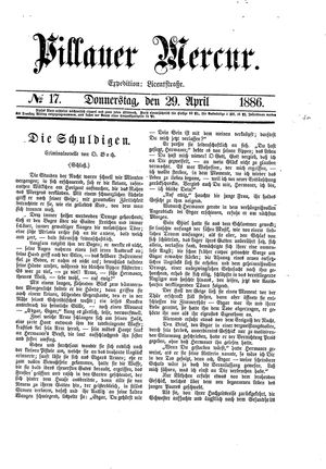Pillauer Merkur vom 29.04.1886